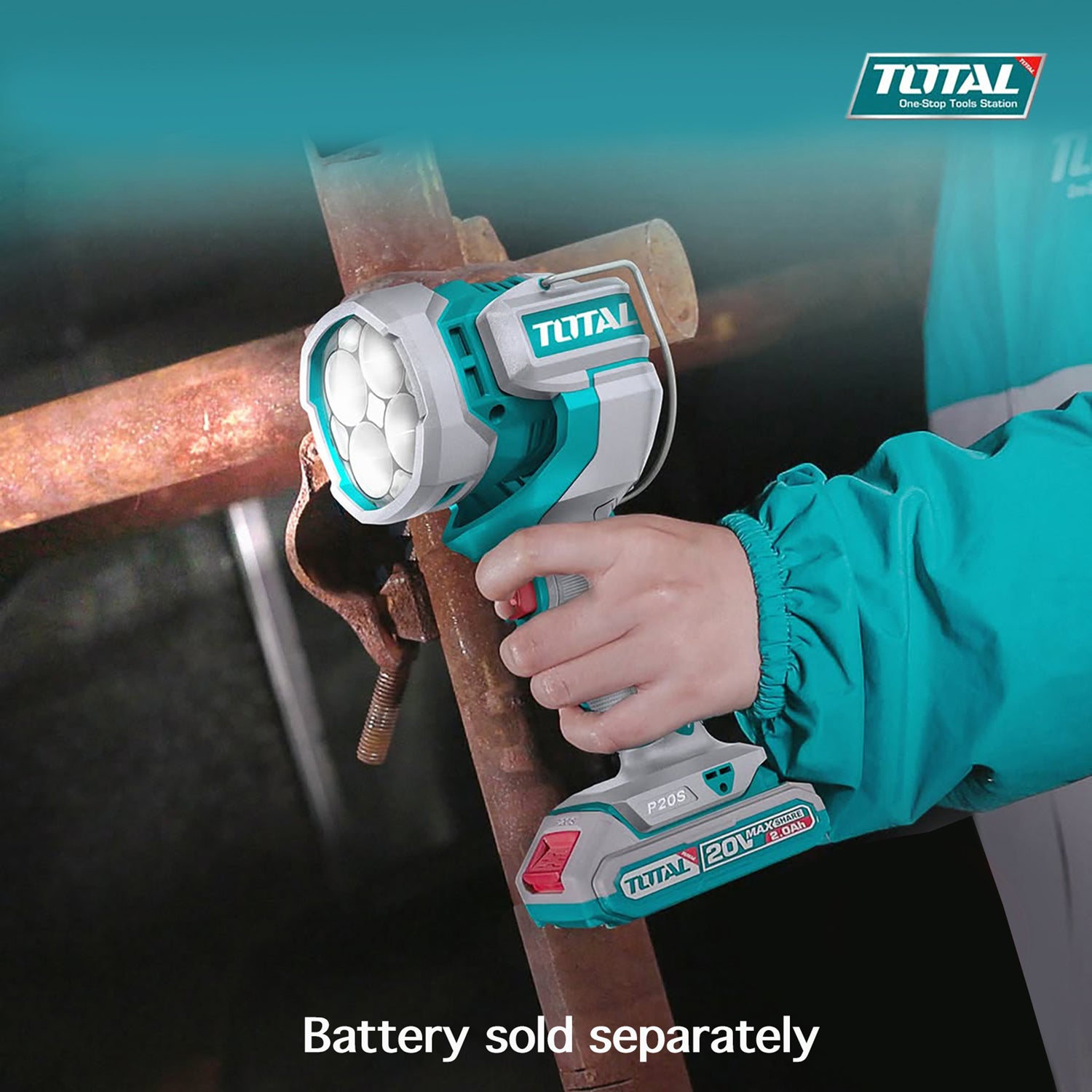 Total Li-Ion 20V Cordless Work Lamp (Battery not included) - TWLI20885