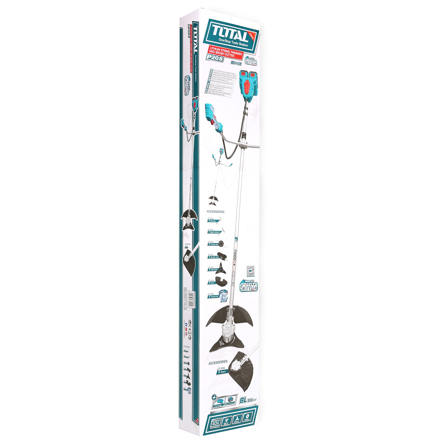 Total Li-Ion 40V String Trimmer and Brush Cutter (Battery not included) - TSTLI20018