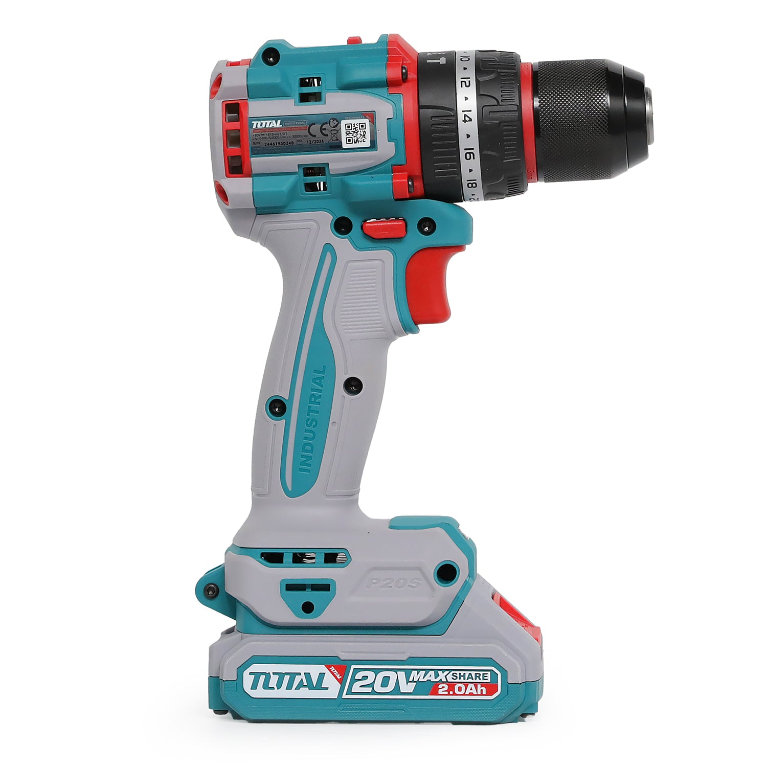 Total Li-Ion 20V Cordless 2pc Combo Kit (with 2 x Batteries & Charger) - TCKLI20277E