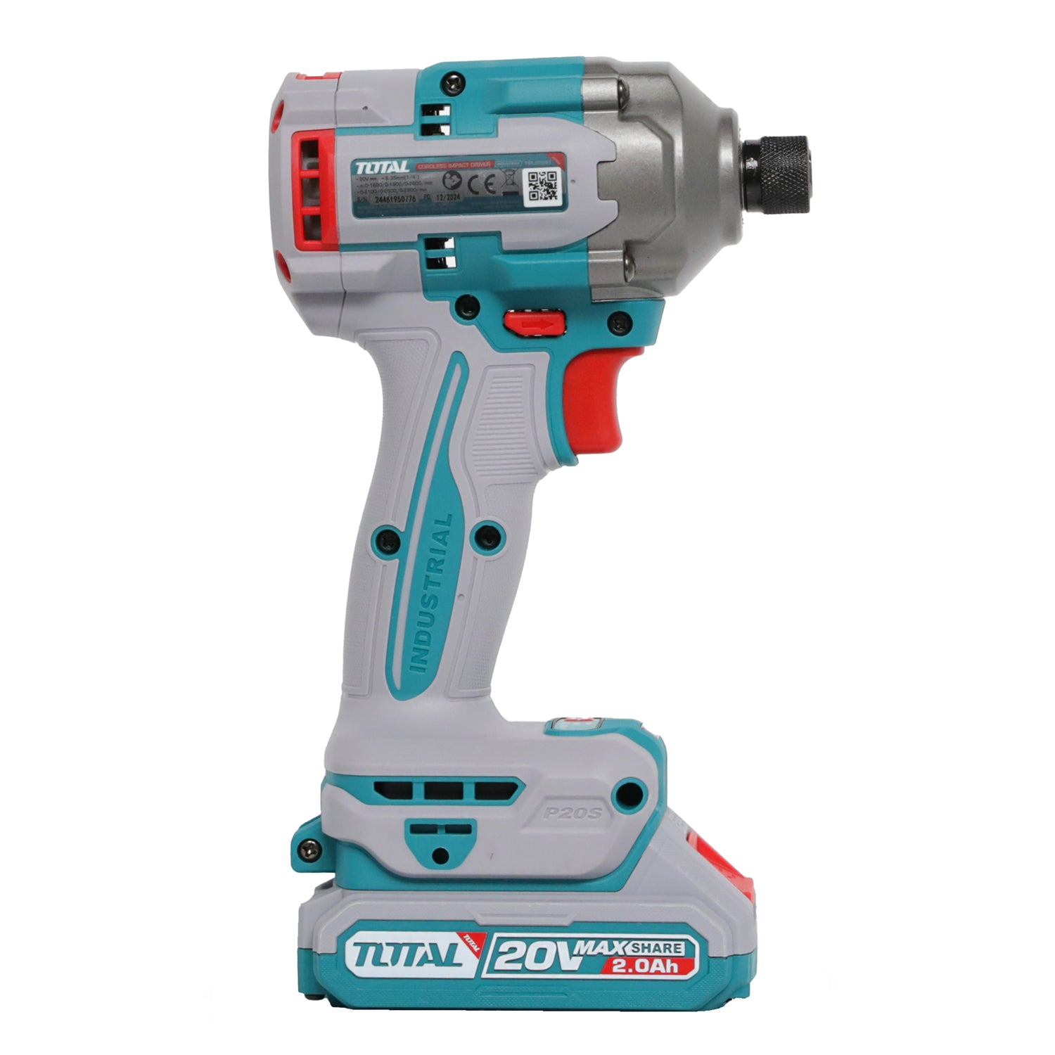 Total Li-Ion 20V Cordless 2pc Combo Kit (with 2 x Batteries & Charger) - TCKLI20277E