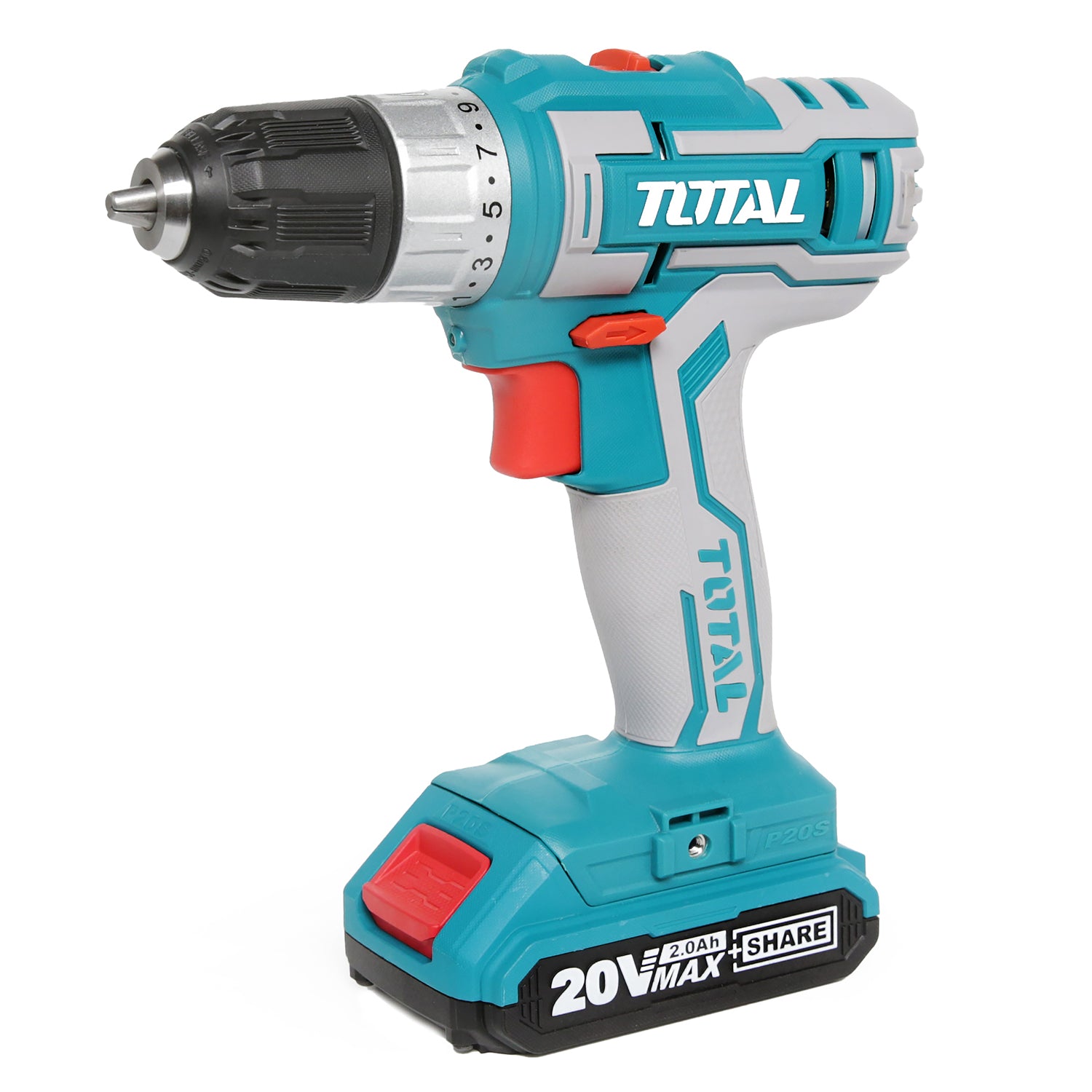 Total Li Ion 20V Cordless Drill with Battery Charger TDLI20021E