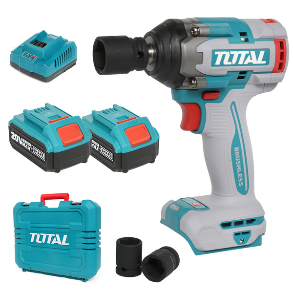 Total Li-Ion 20V Impact Wrench (with x Batteries Charger) TIWLI2