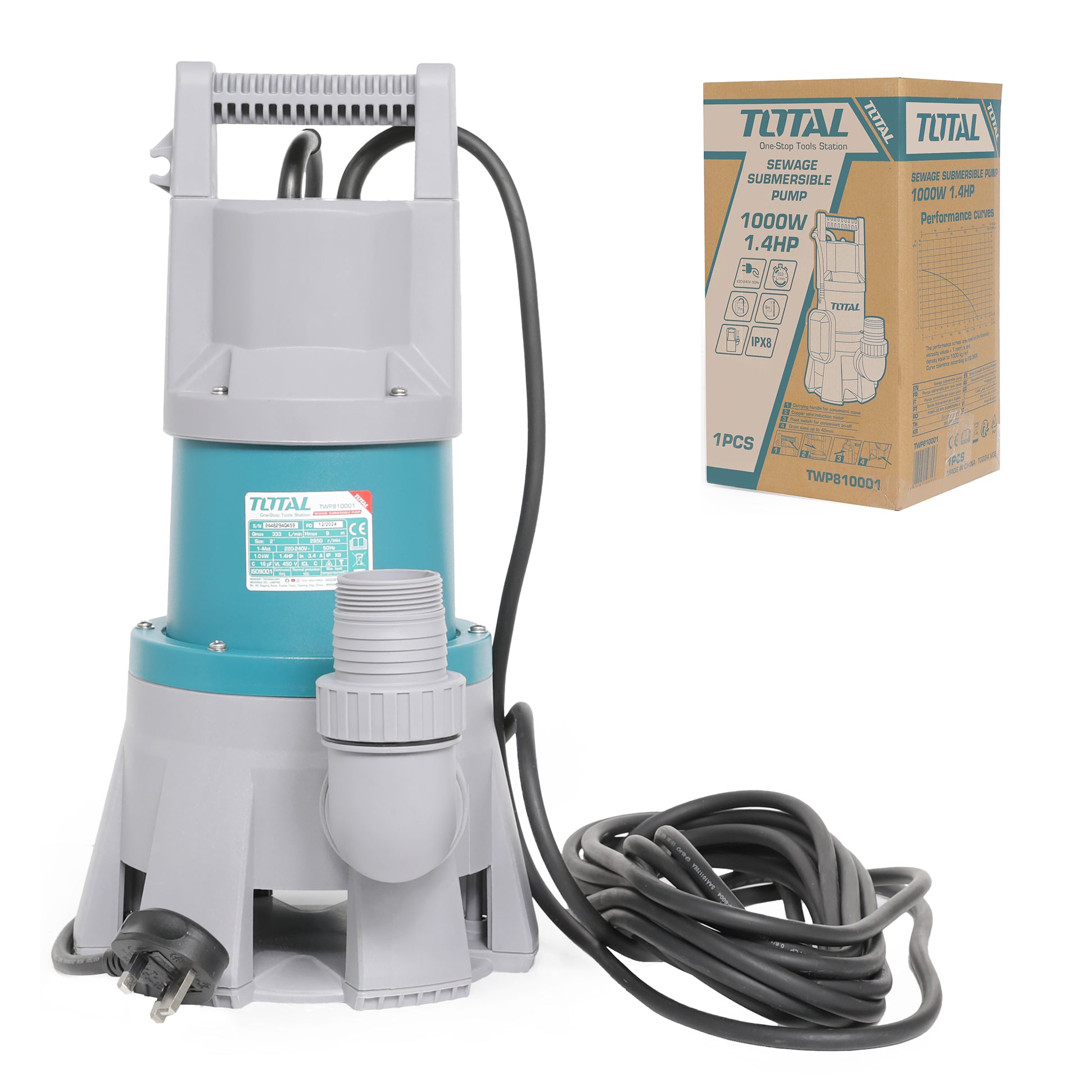 Total Submersible Water Pump 1000W 1.4HP - TWP810001