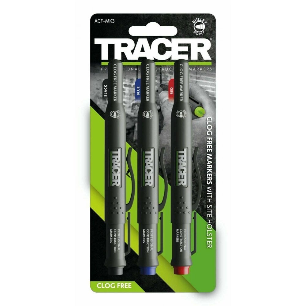 Tracer Clog Free Construction Markers with Site Holster