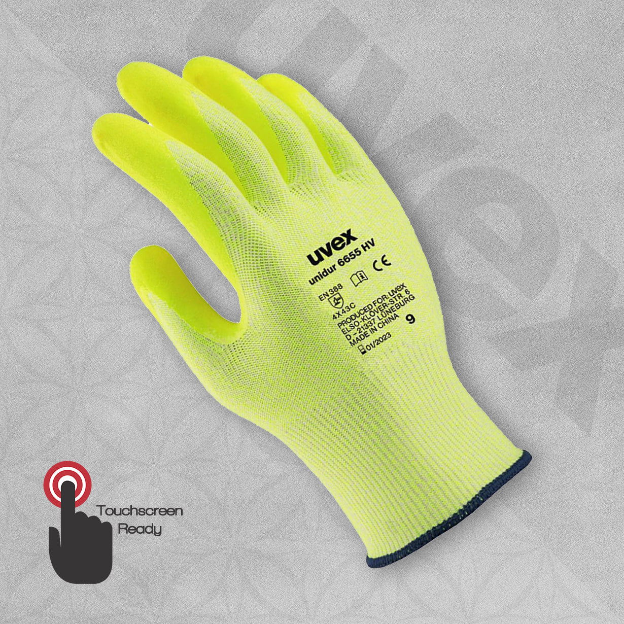 Uvex Flex Pro - Anti-Slip Nitrile Gloves - Yellow