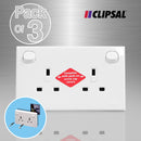Schneider Plug Socket Converter 1 Gang to 2 Gang E25/1BP - Pack of 3 by Clipsal, sold by In-Excess