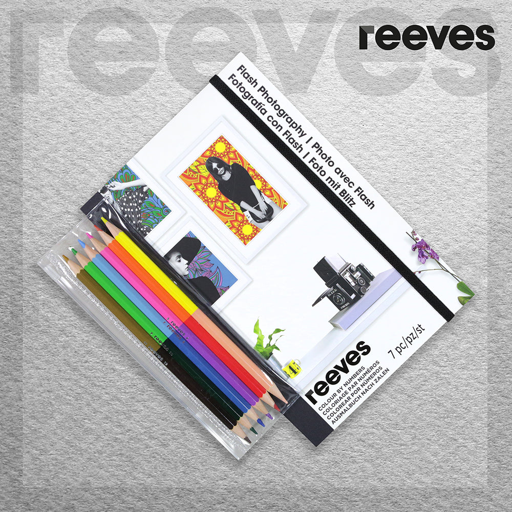 Reeves Colour by Numbers - Flash Photography Colouring Book and Pencil