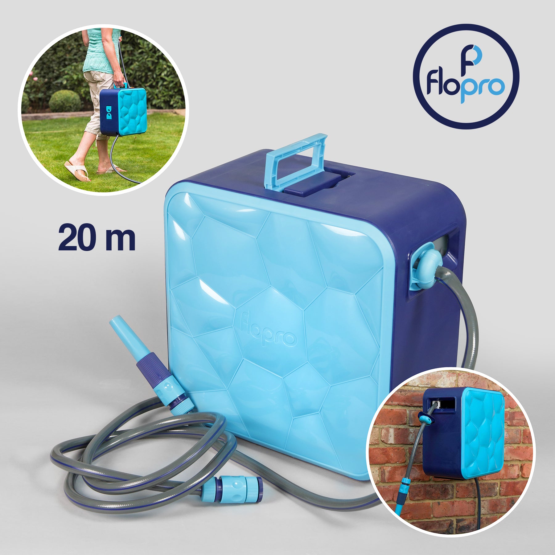 20M Cube Auto Retract Hose Reel by Flopro, sold by In-Excess