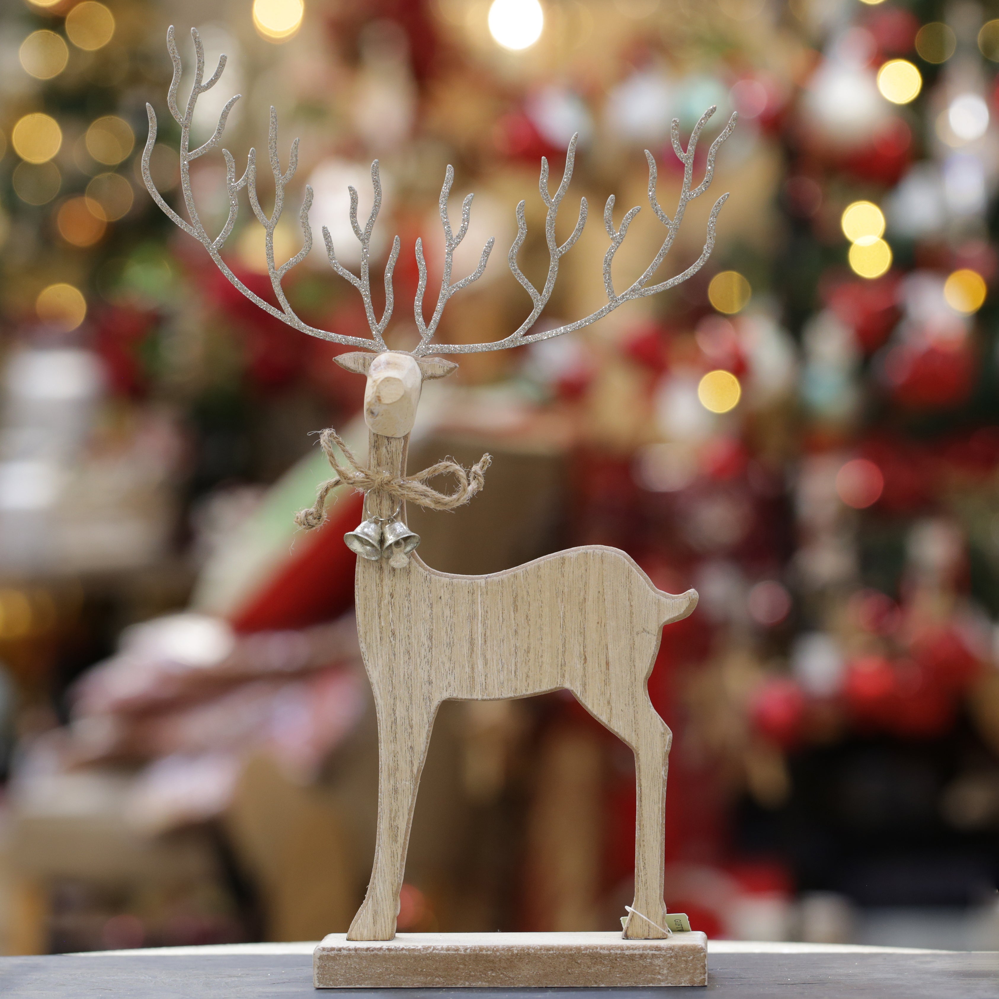 Rustic Wooden Reindeer Ornament
