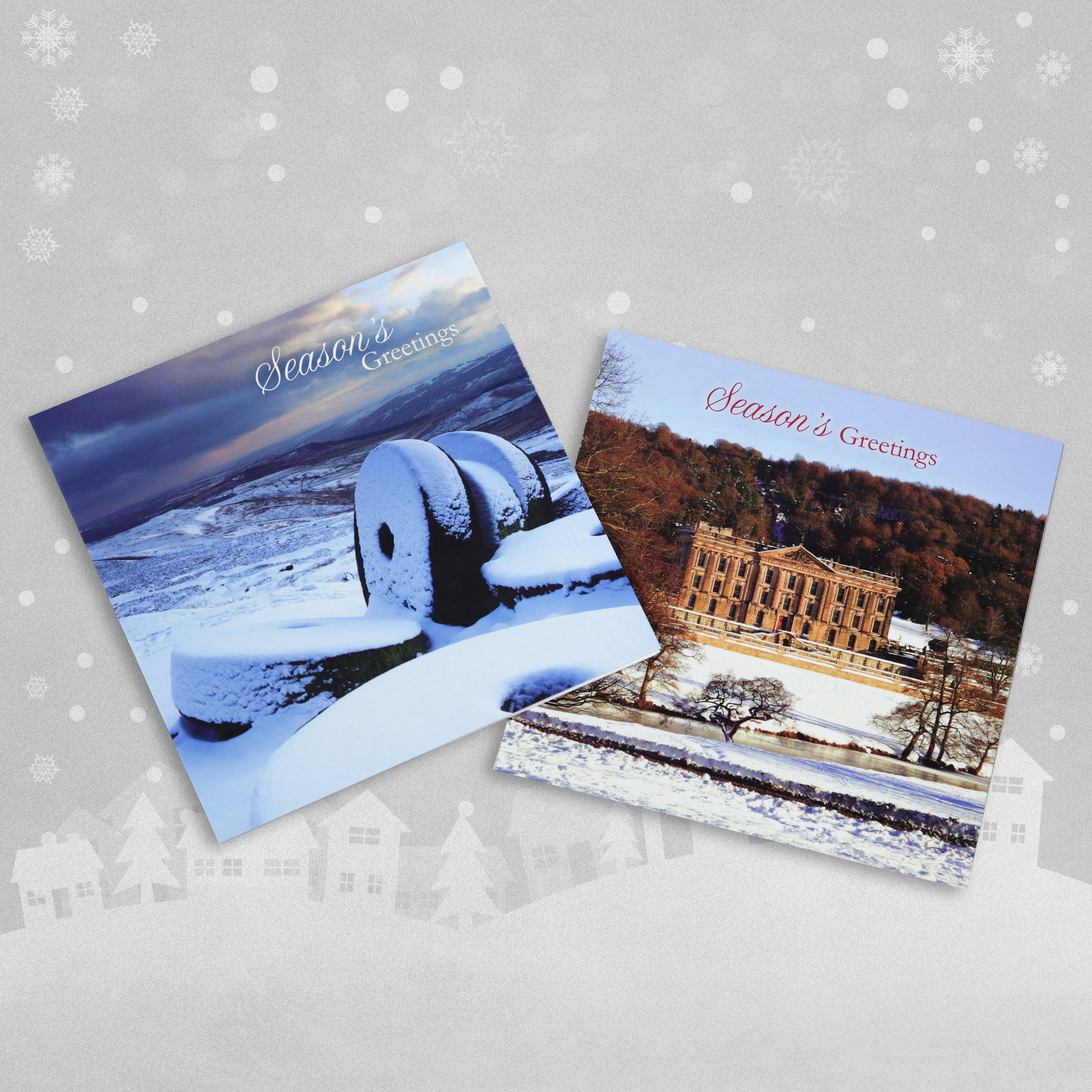 10 'Peak District' Christmas Cards - Chatsworth House & Stanage Edge