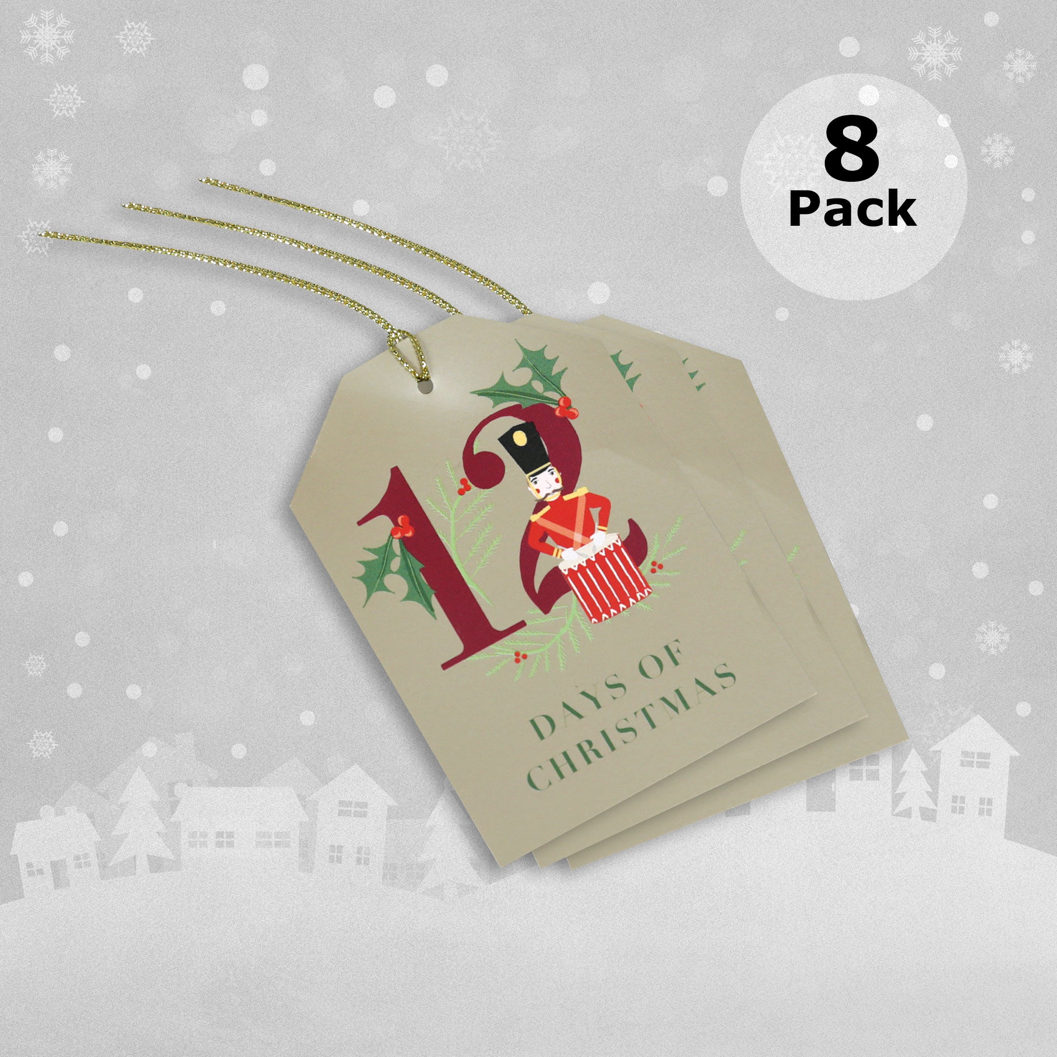 8 x Christmas Gift Tags - 12 Days of Christmas