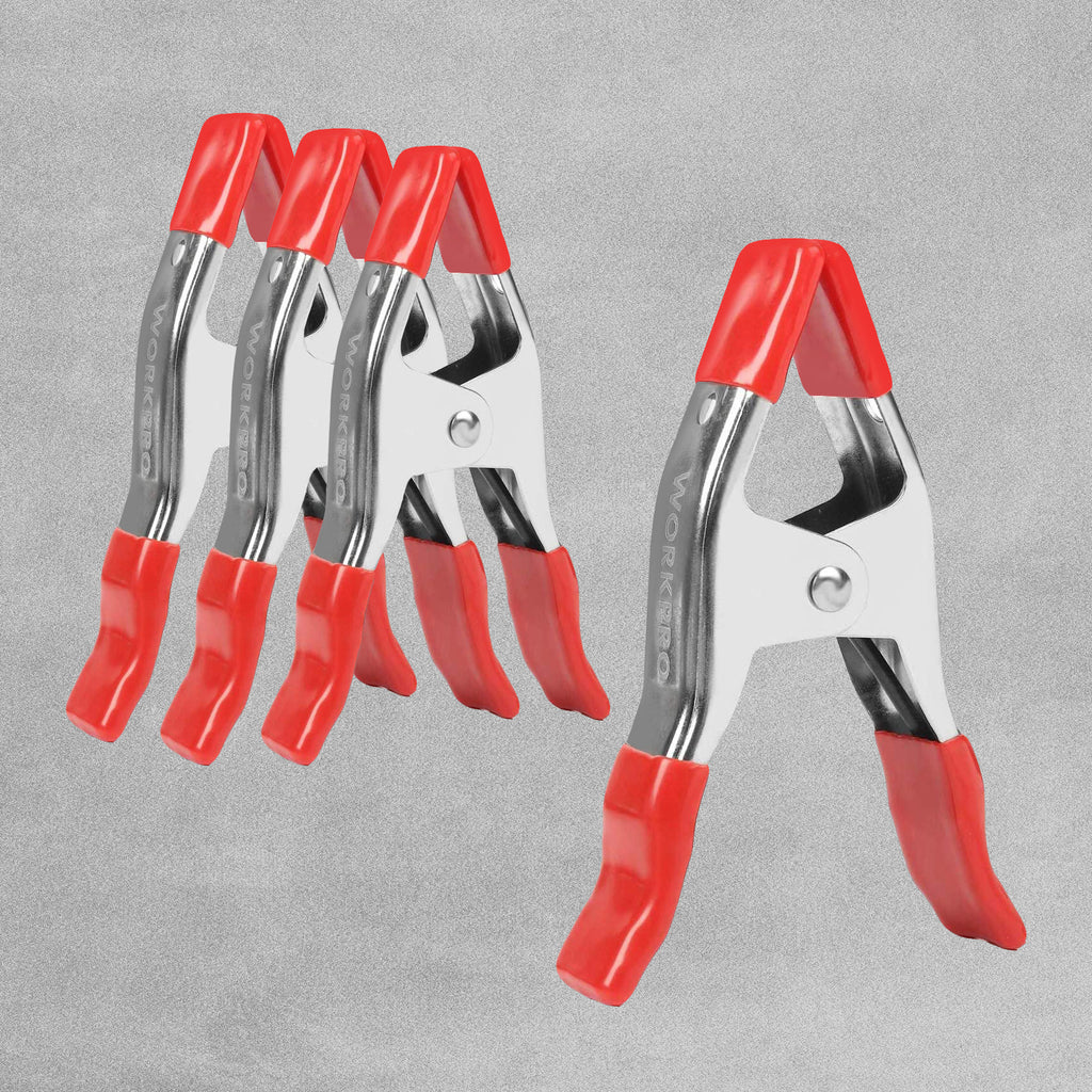 Red Pro Soft Grip Robust Spring Release Clamps - 6