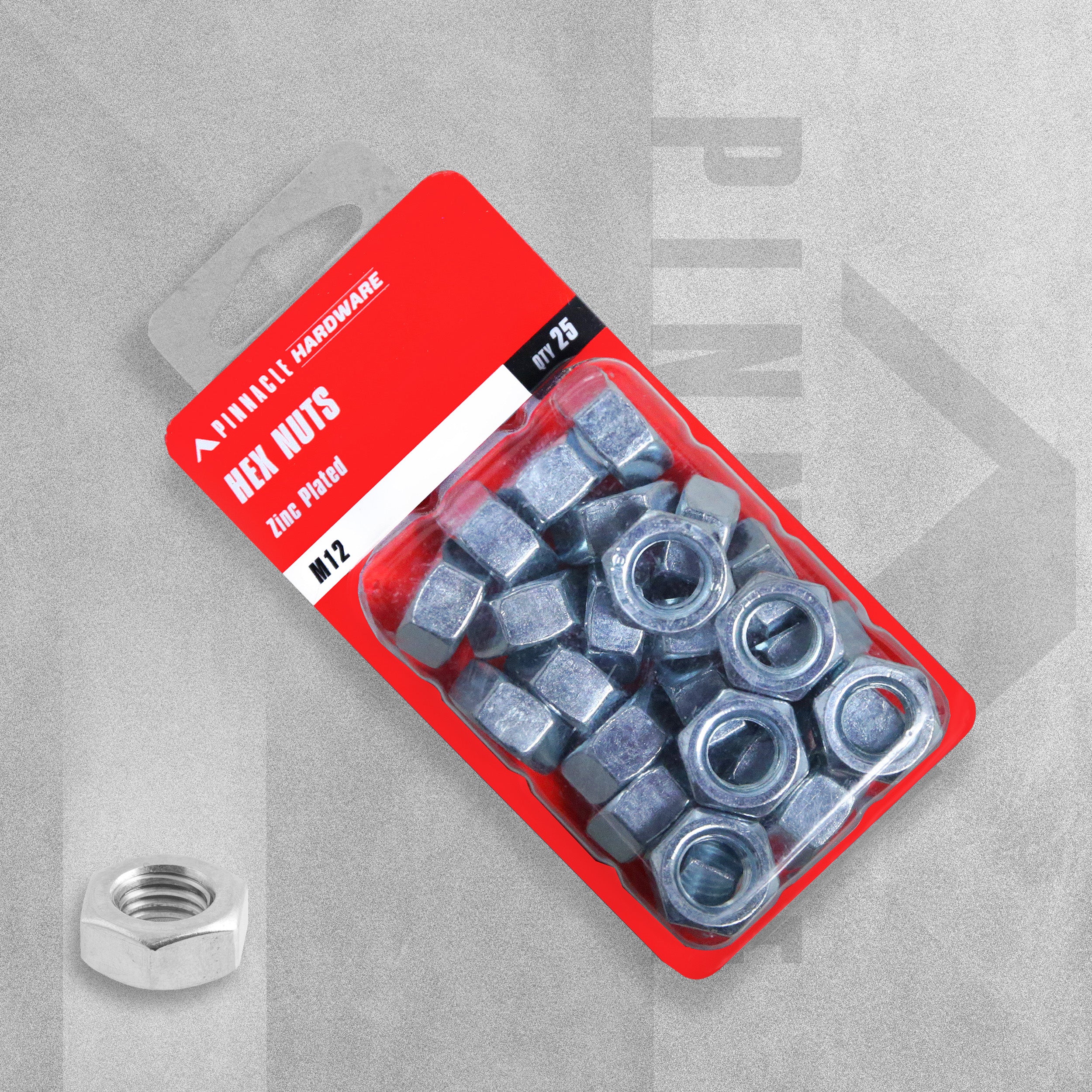 Sandleford Pinnacle Hardware - Hex Nuts Zinc Plated M12 - Pack of 25