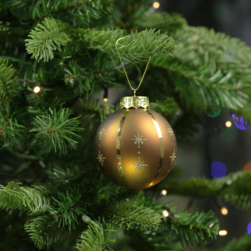 Stars & Gold Stripes Large Baubles – Set of 4