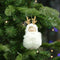 Fluffy Pom Pom Person with Antlers Hanging Decorations - Set of 3 - Neutral