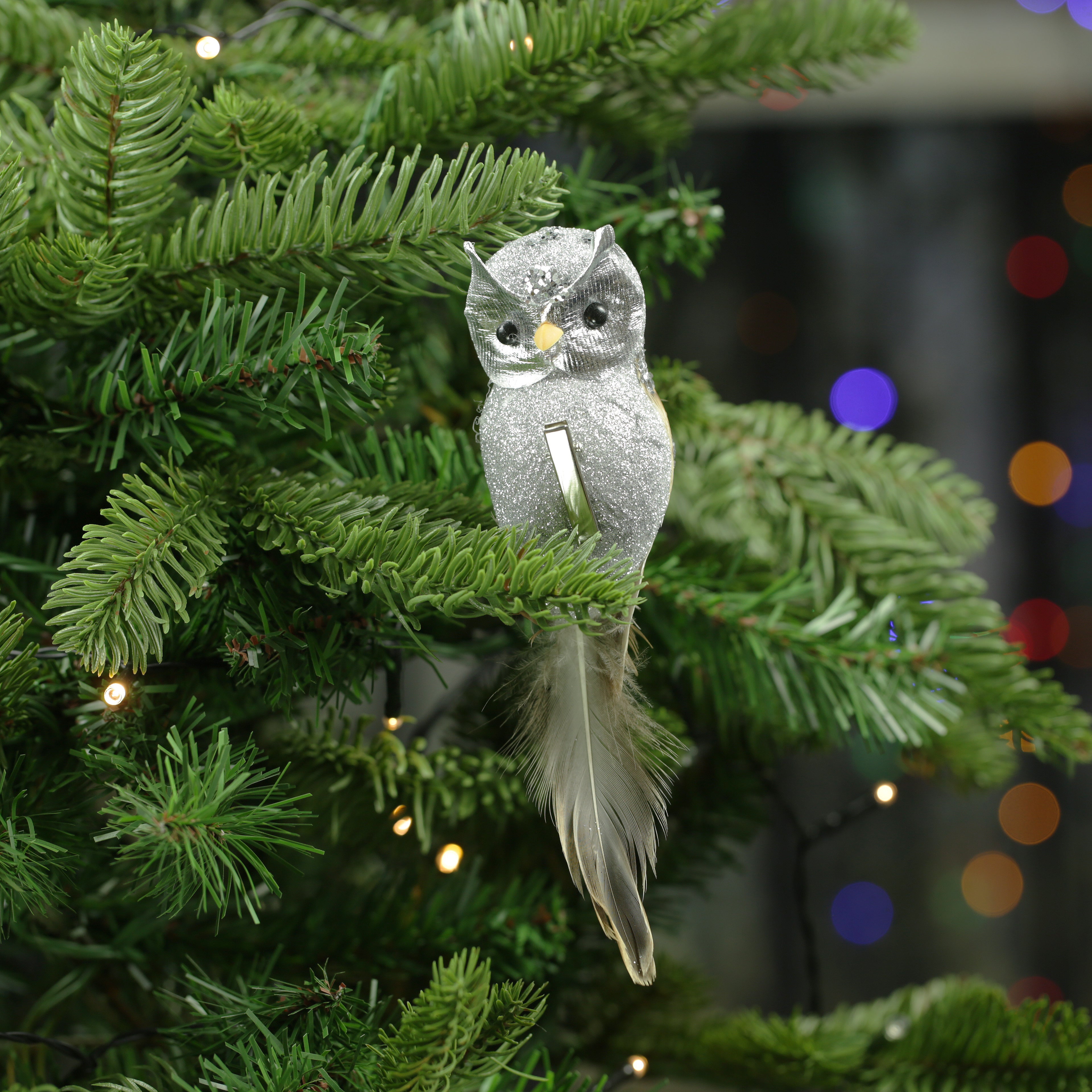 Sparkly Owl Christmas Decorations
