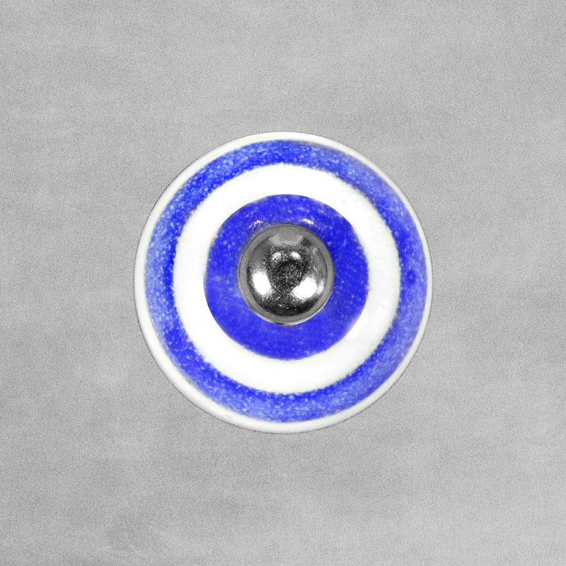 Striped Ceramic Cupboard Door / Drawer Knobs - 45mm Width