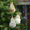Fluffy Pom Pom Person with Antlers Hanging Decorations - Set of 3 - Neutral