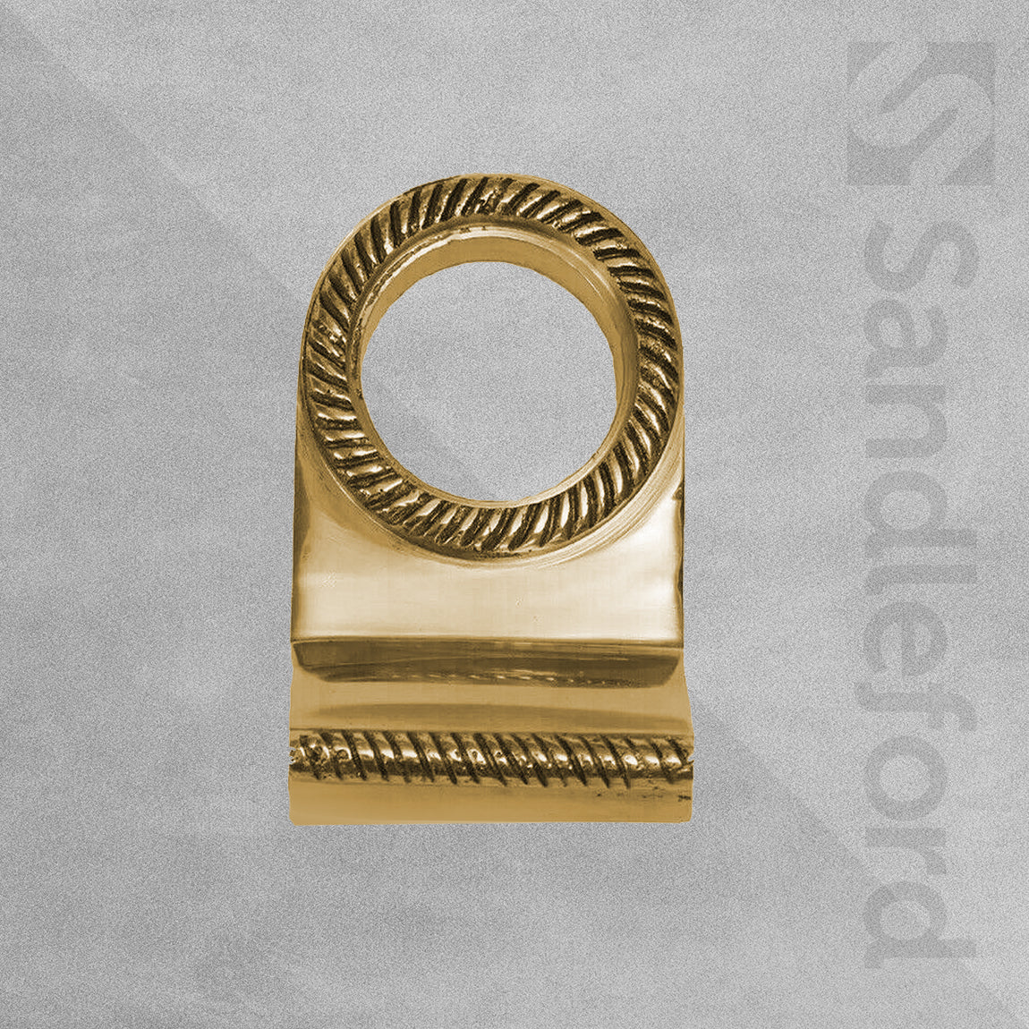 Sandleford - Georgian Cylinder Door Pull Polished Brass 45 x 75mm