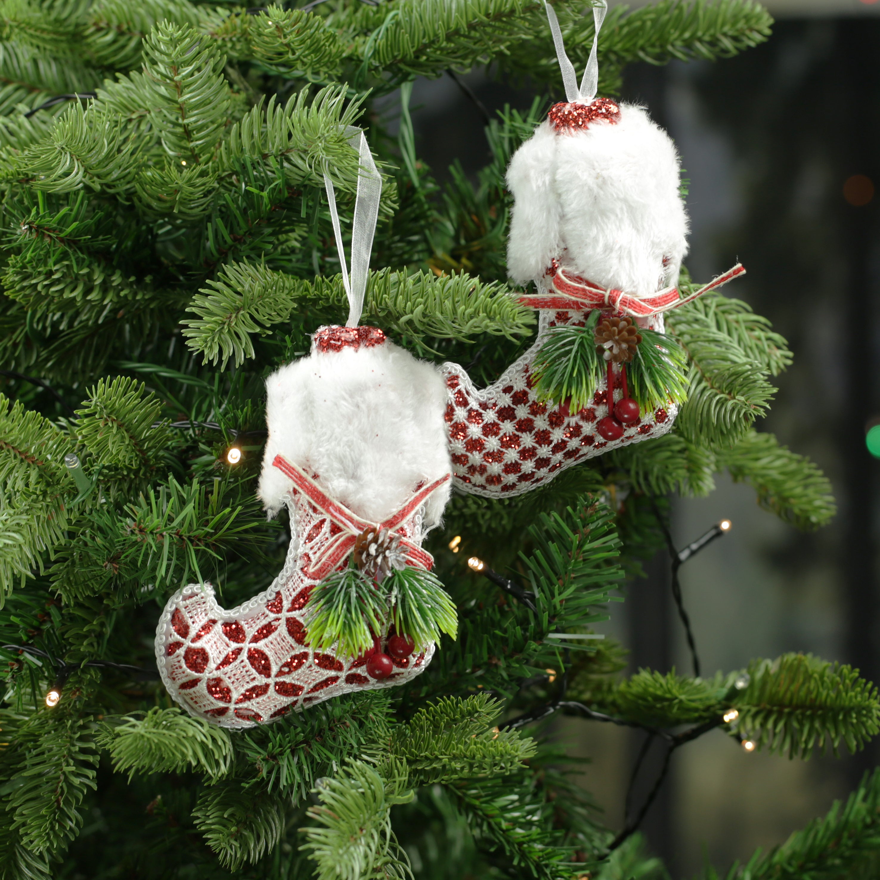 Christmas Candy Cane / Ice Skate / Hat / Elf Bootee Hanging Decorations