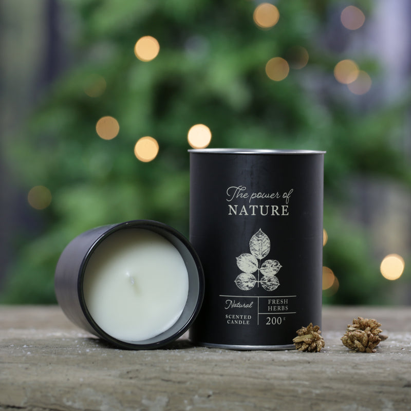 Luxury Power of Nature Scented Candle in Glass - 200g - Fresh Herbs