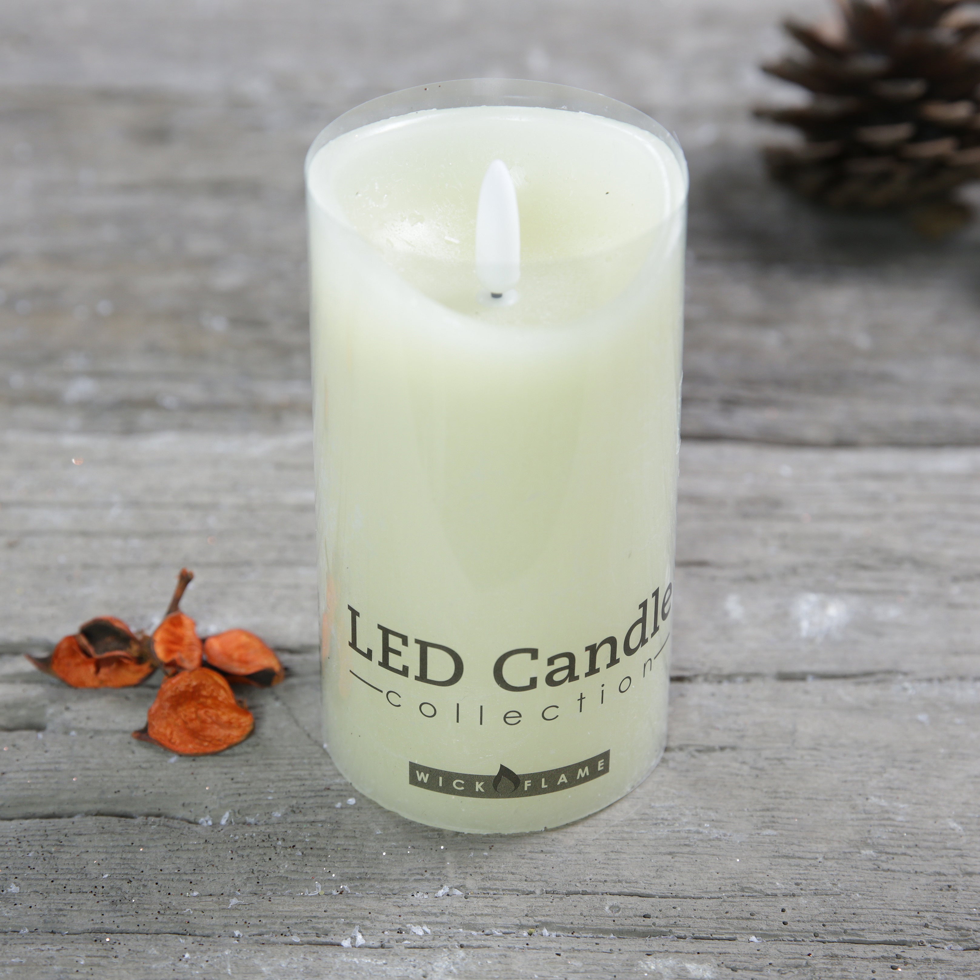 LED Ivory Flicker Pillar Candle with Timer Small, Medium or Large