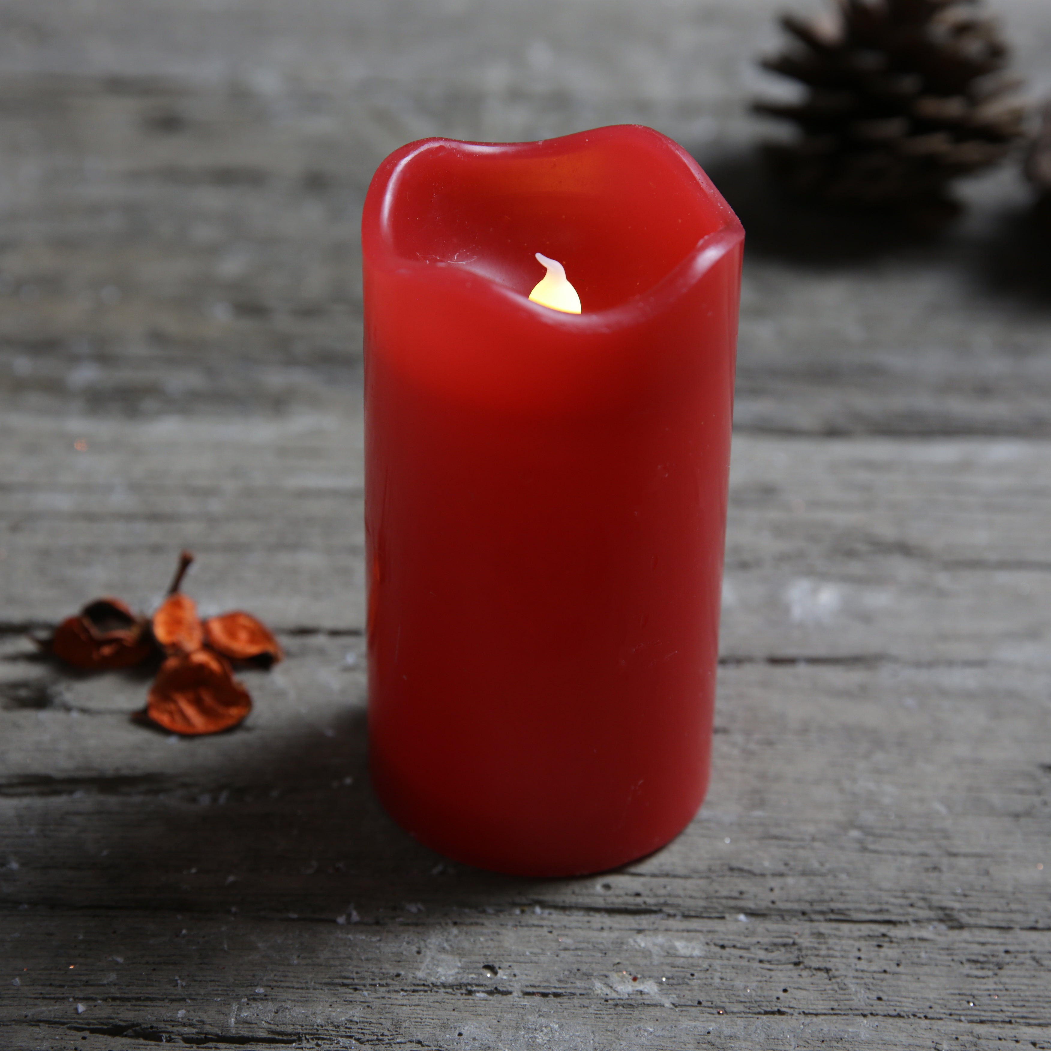 LED Red Flicker Candle with Timer - Small or Medium