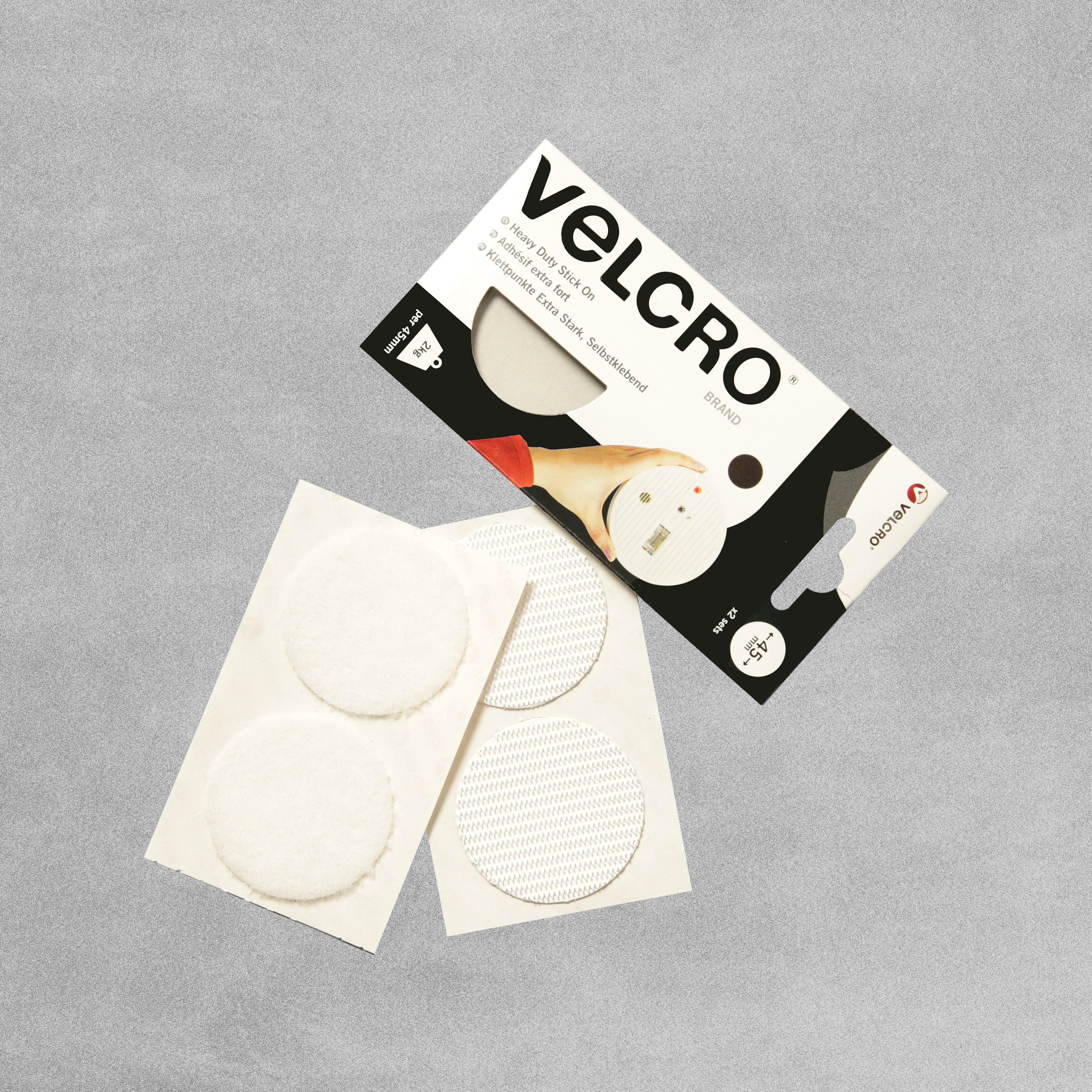 Velcro Brand Heavy Duty Stick On Coins 45mm White - Pack of 2 Sets