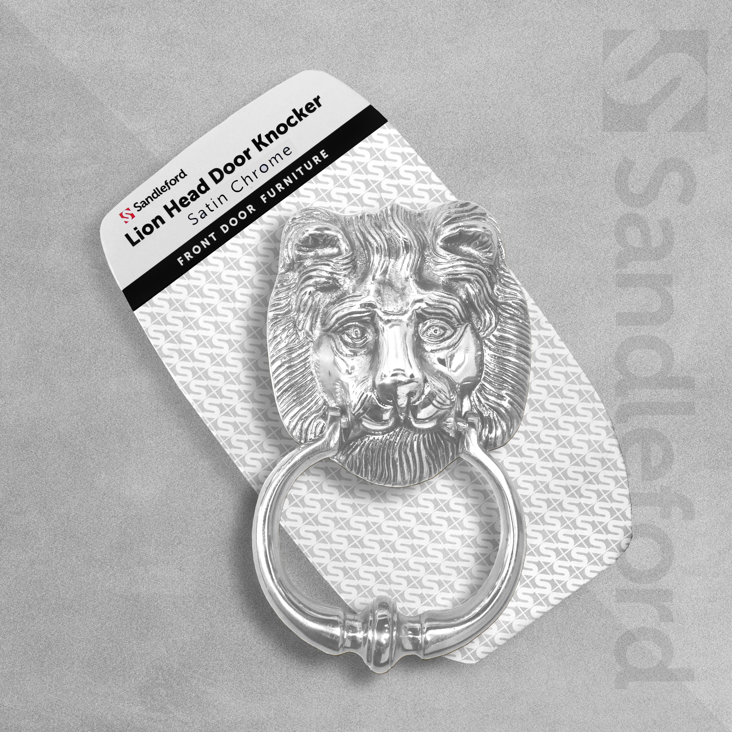 Sandleford - Lion Head Satin Chrome Door Knocker