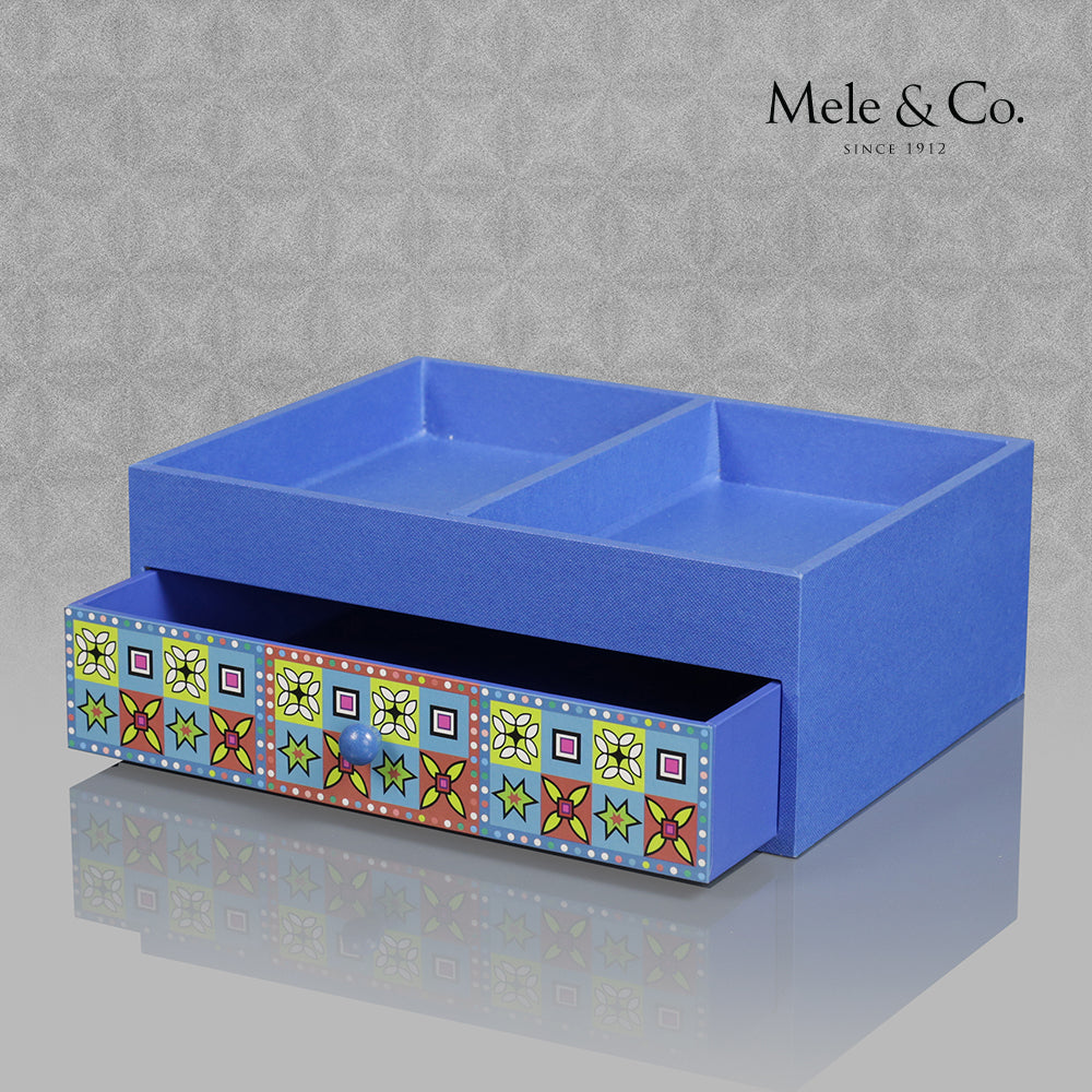 Jewellery Storage Tray With Drawers - Bright Blue by Mele & Co, sold by In-Excess