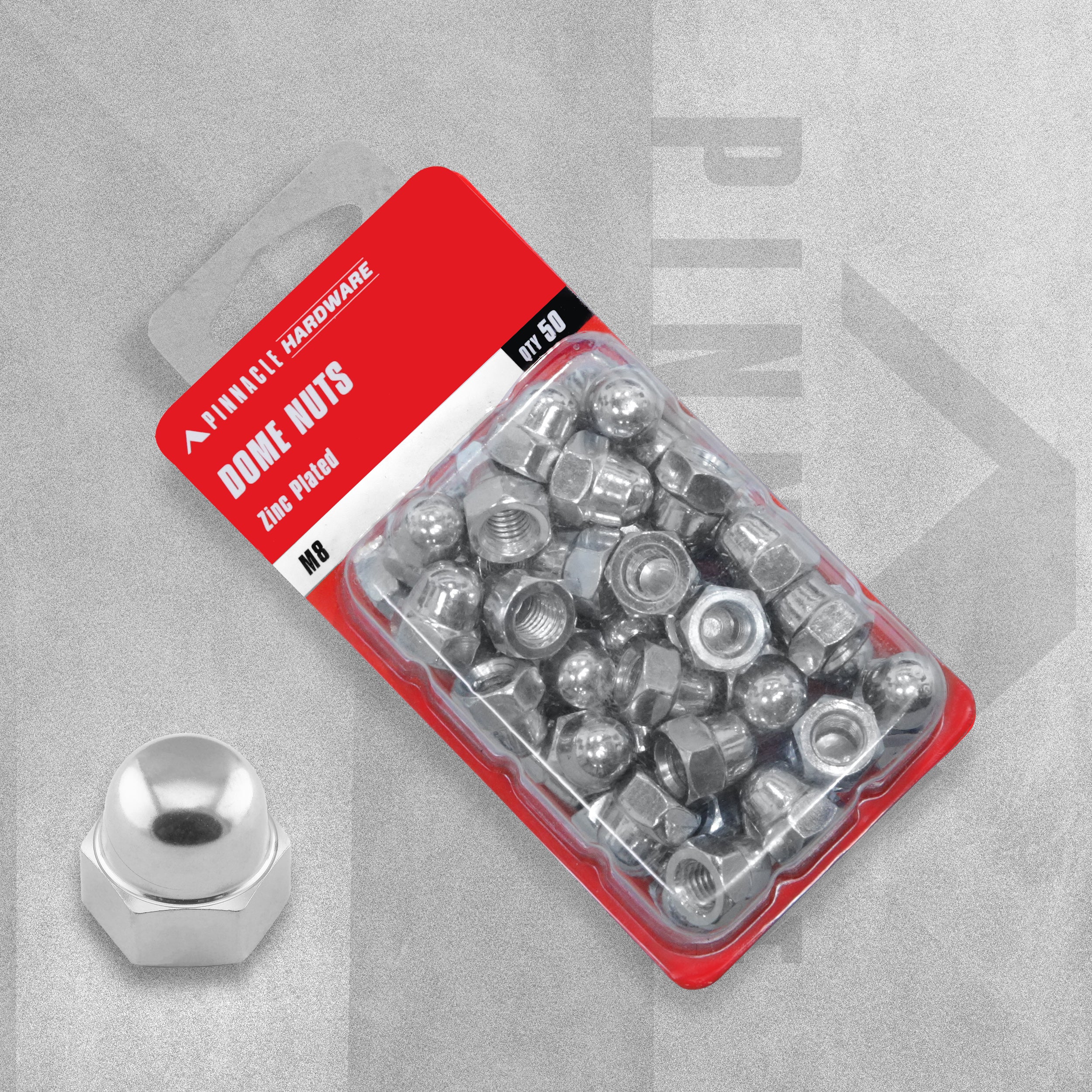 Sandleford Pinnacle Hardware - Dome Nuts Zinc Plated M8 - Pack of 50