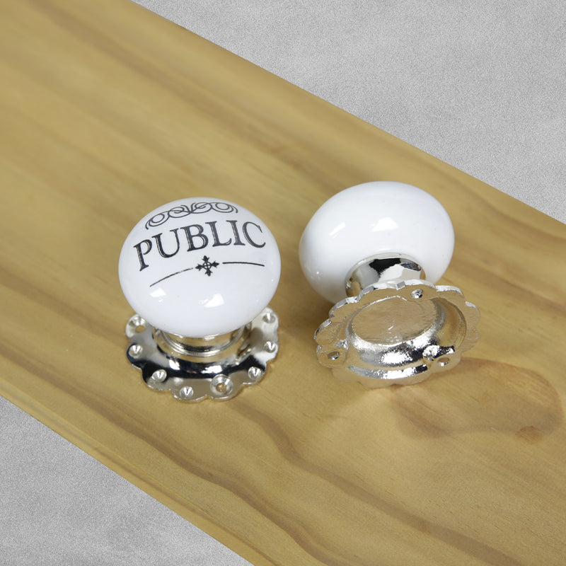 Porcelain Door Knobs - large 60mm Width