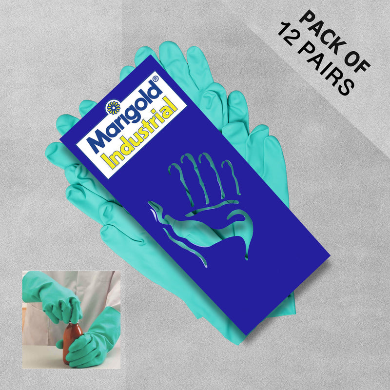 Marigold Industrial All Purpose Rubber Gloves - Pack of 12 Pairs