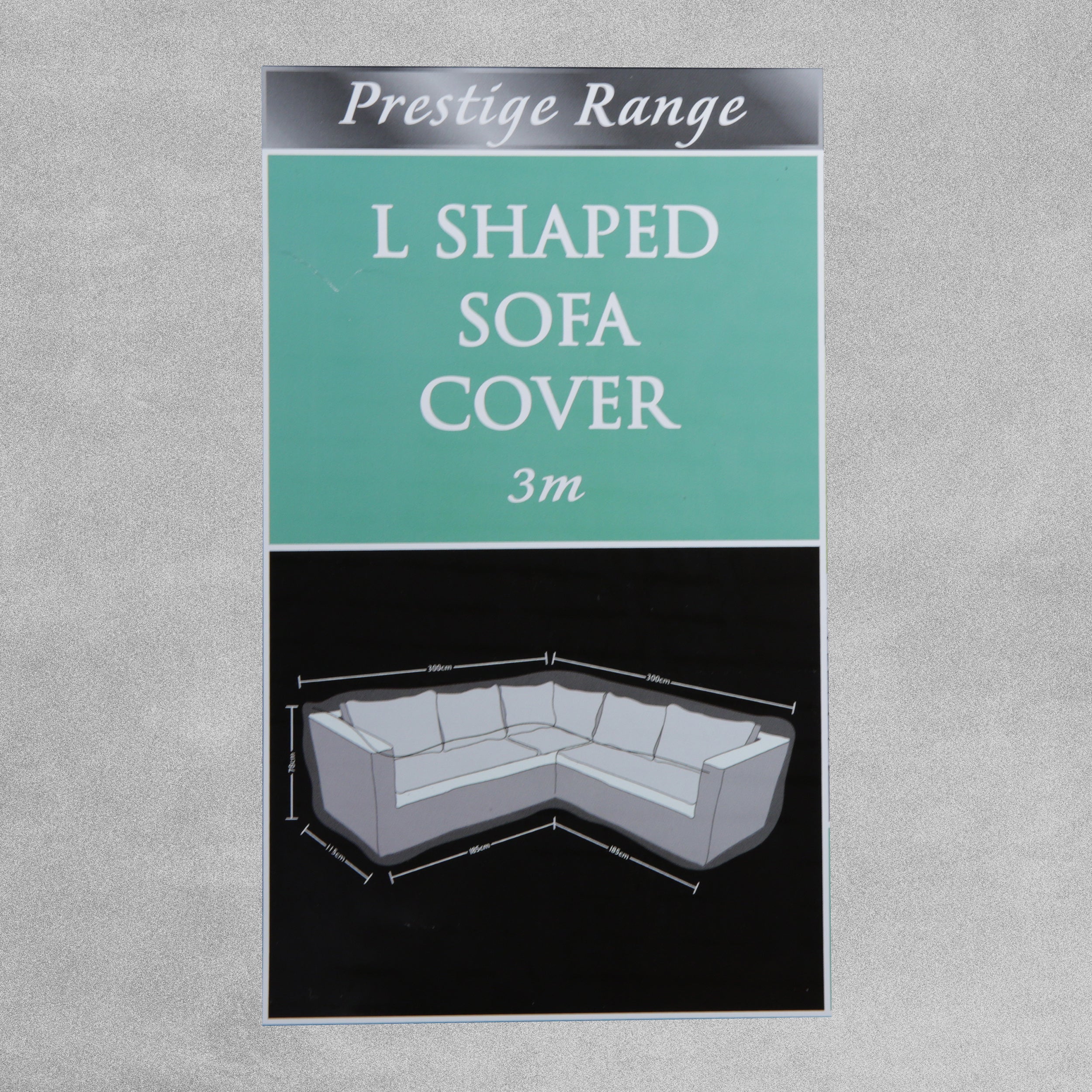 Tom Chambers Prestige Range Garden Covers - L Shaped Sofa Cover 3m - Grey