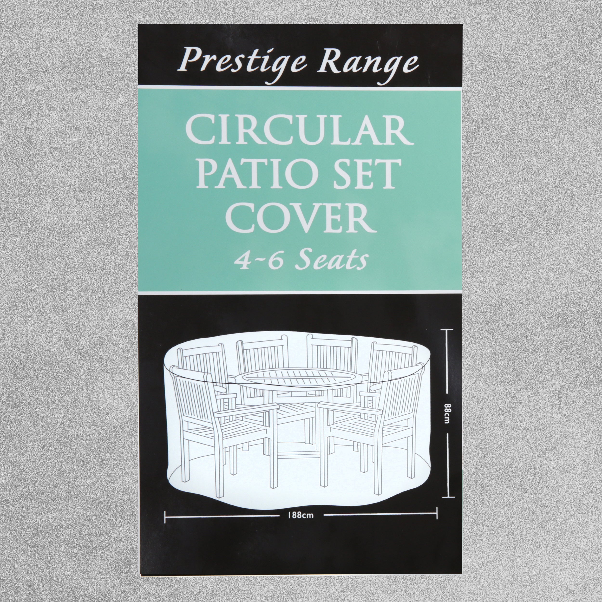 Tom Chambers Prestige Range Garden Covers - Circular Patio Set Cover 4-6 Seats - Grey