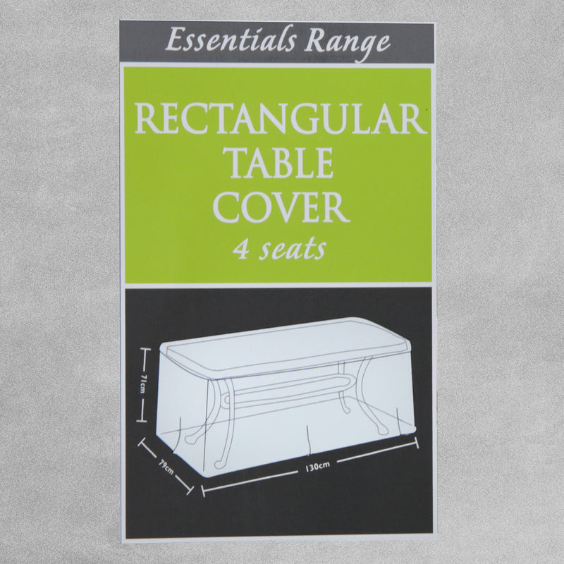 Tom Chambers Essentials Range Garden Covers - Rectangular Table Cover 4 Seats - Green/Black