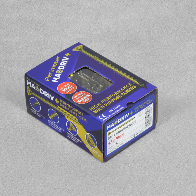 Perimeter MaxDriv Traditional Multi Purpose Screws 4.5 x 70mm - Pack of 100