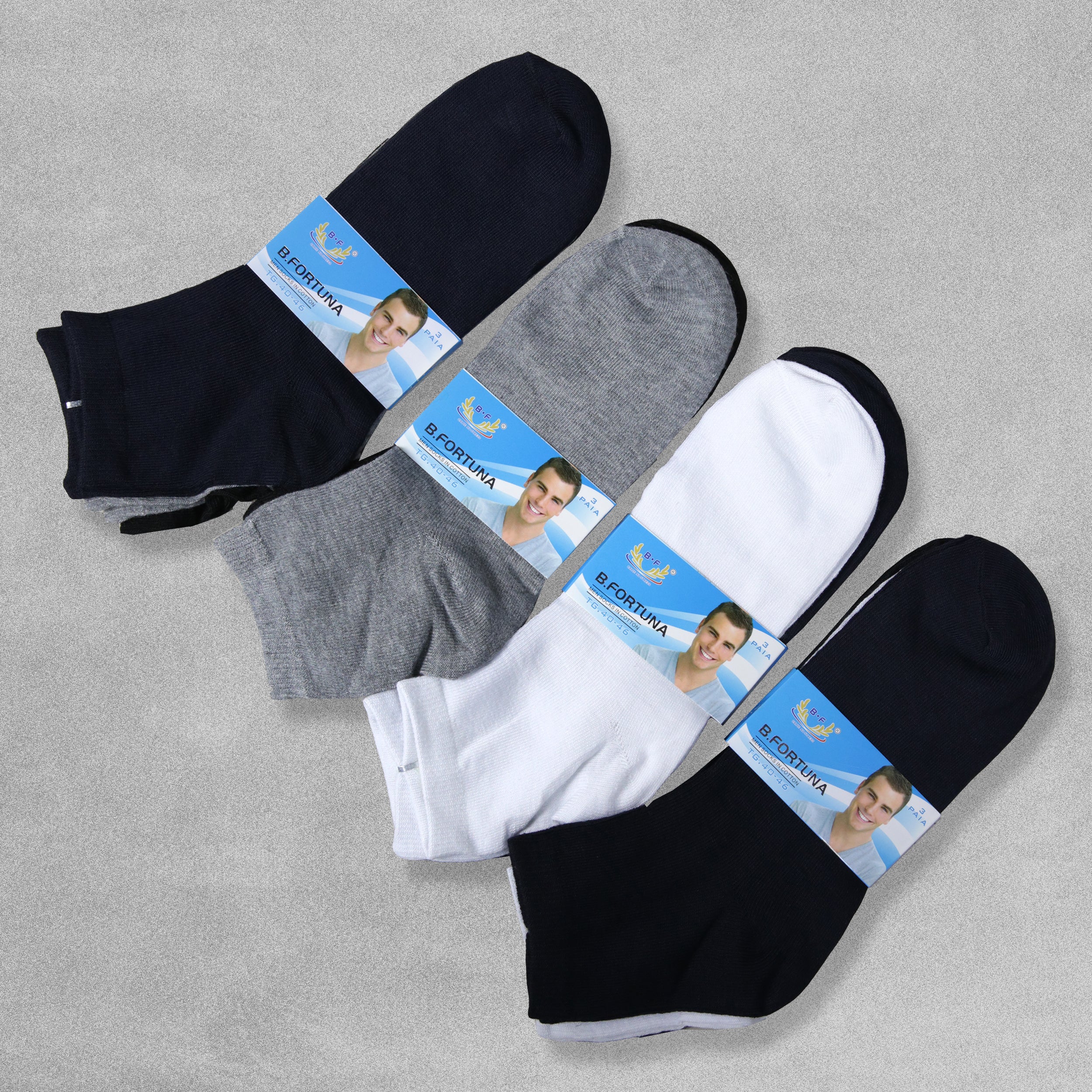 B.Fortuna Mens Socks Assorted Colours Size 40-46 (UK 7-11) - 3 Pairs
