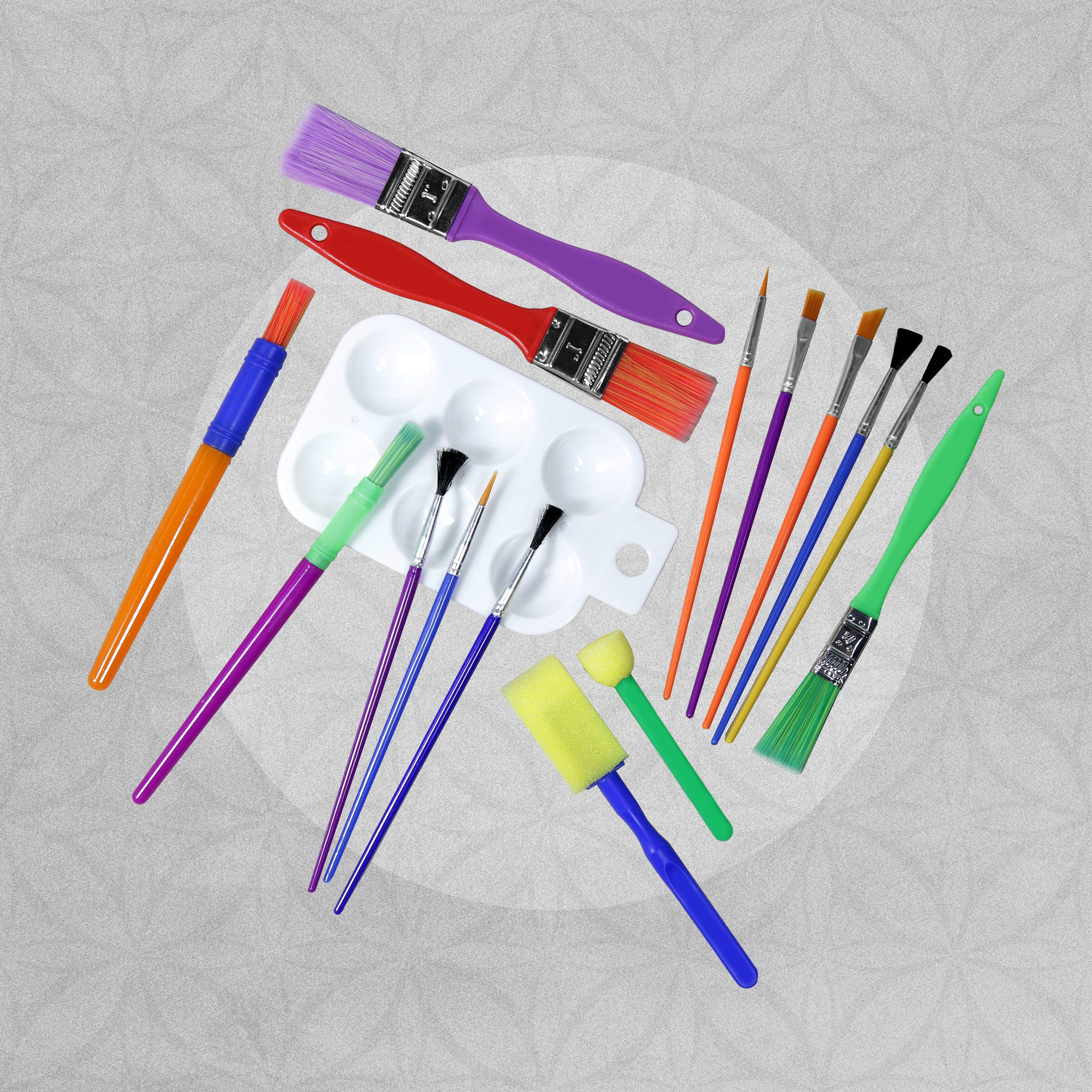 NIMU 16 Piece Paint Brush Set with Palette