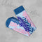 Urban Eccentric Ladies Full Terry Welly Socks Teal Leaves - 1 Pair