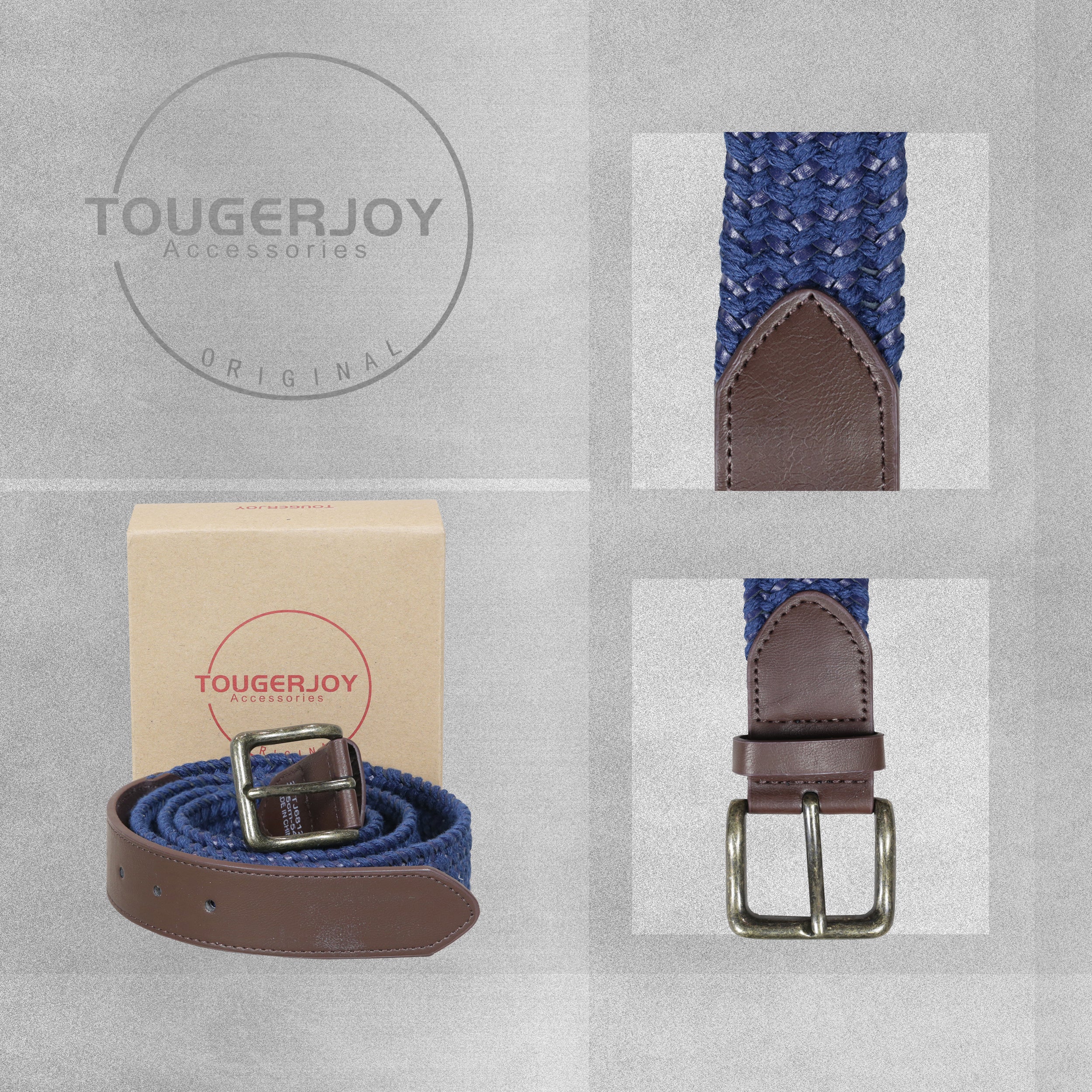 Tougerjoy Elasticated Braided Belt - Blue