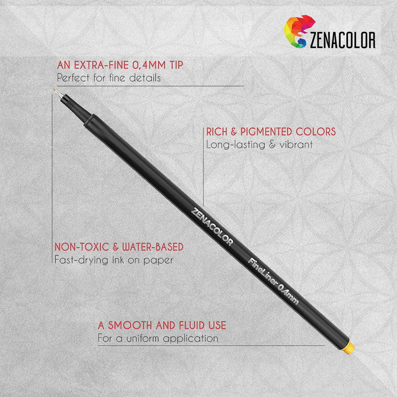 Zenacolor Fine Tip Pens - Pack of 120