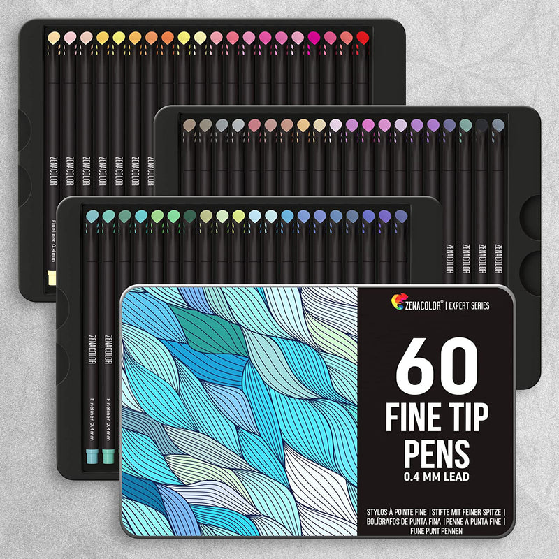 Zenacolor Fine Tip Pens - Pack of 60