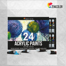 Zenacolor Acrylic Paint Set - Pack of 24 12ml Tubes