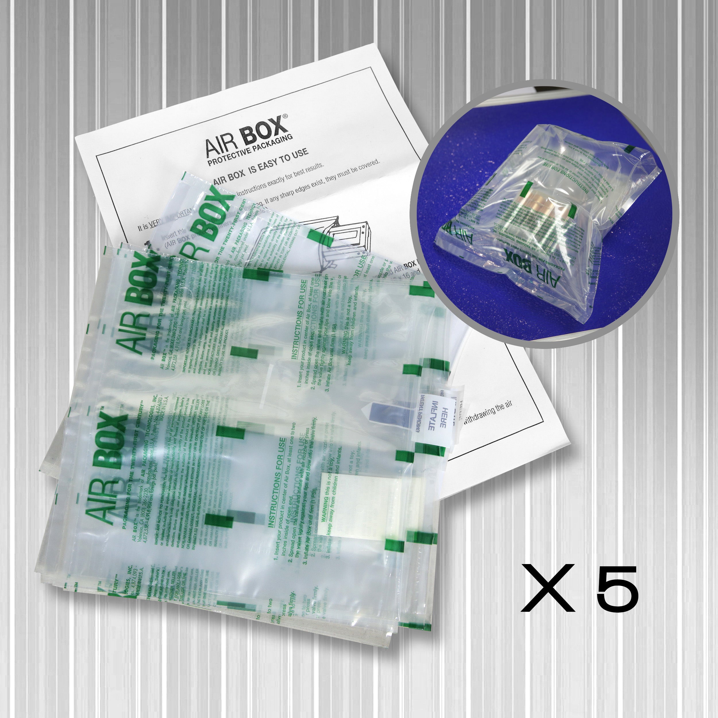 Air Box Protective Packaging various sizes - 5 pack