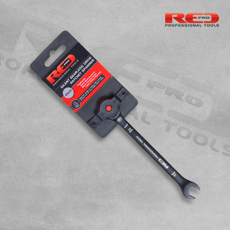 Red Pro Silent Ratchet Spanner - 10mm