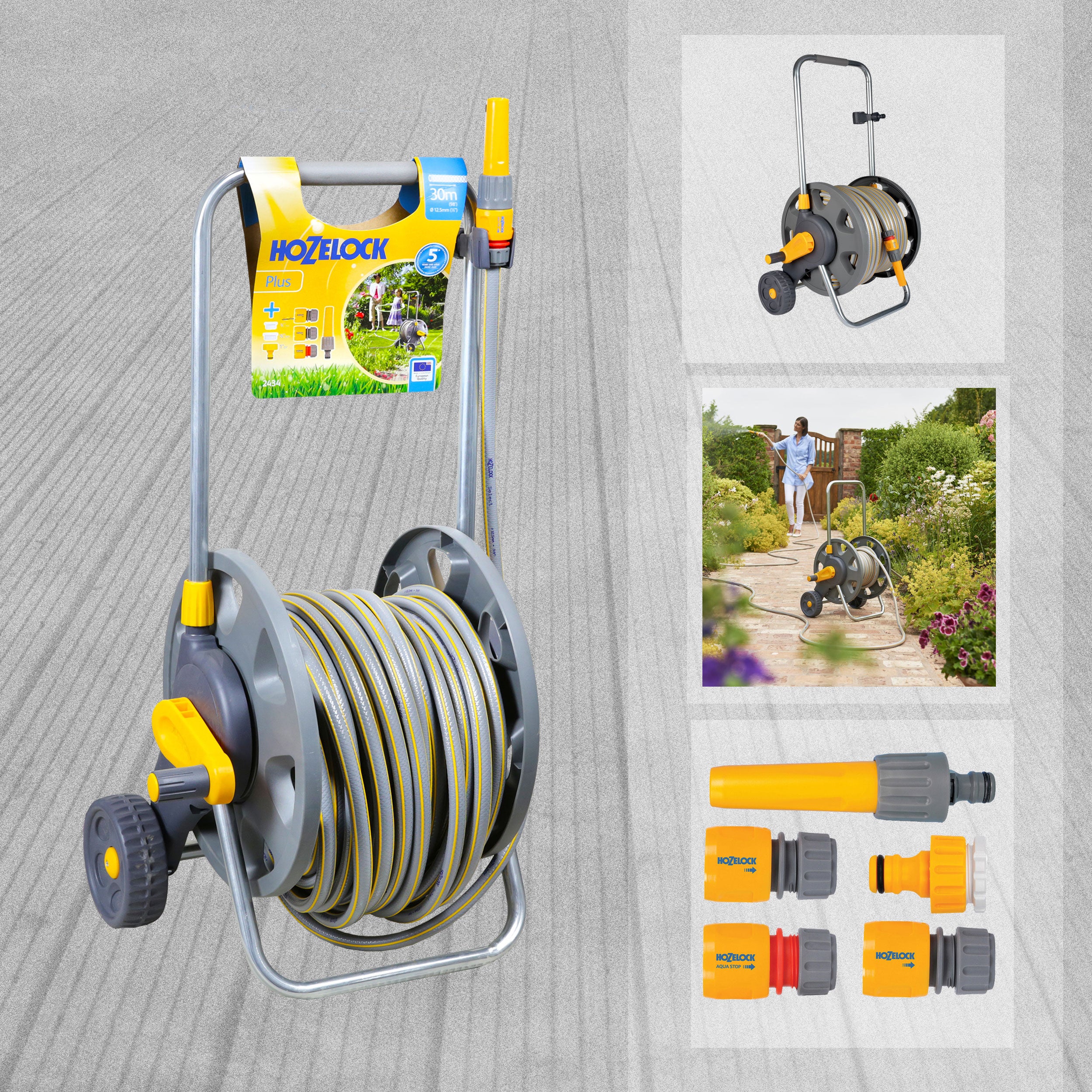 Hozelock 60m Assembled Hose Cart with 30m Hose