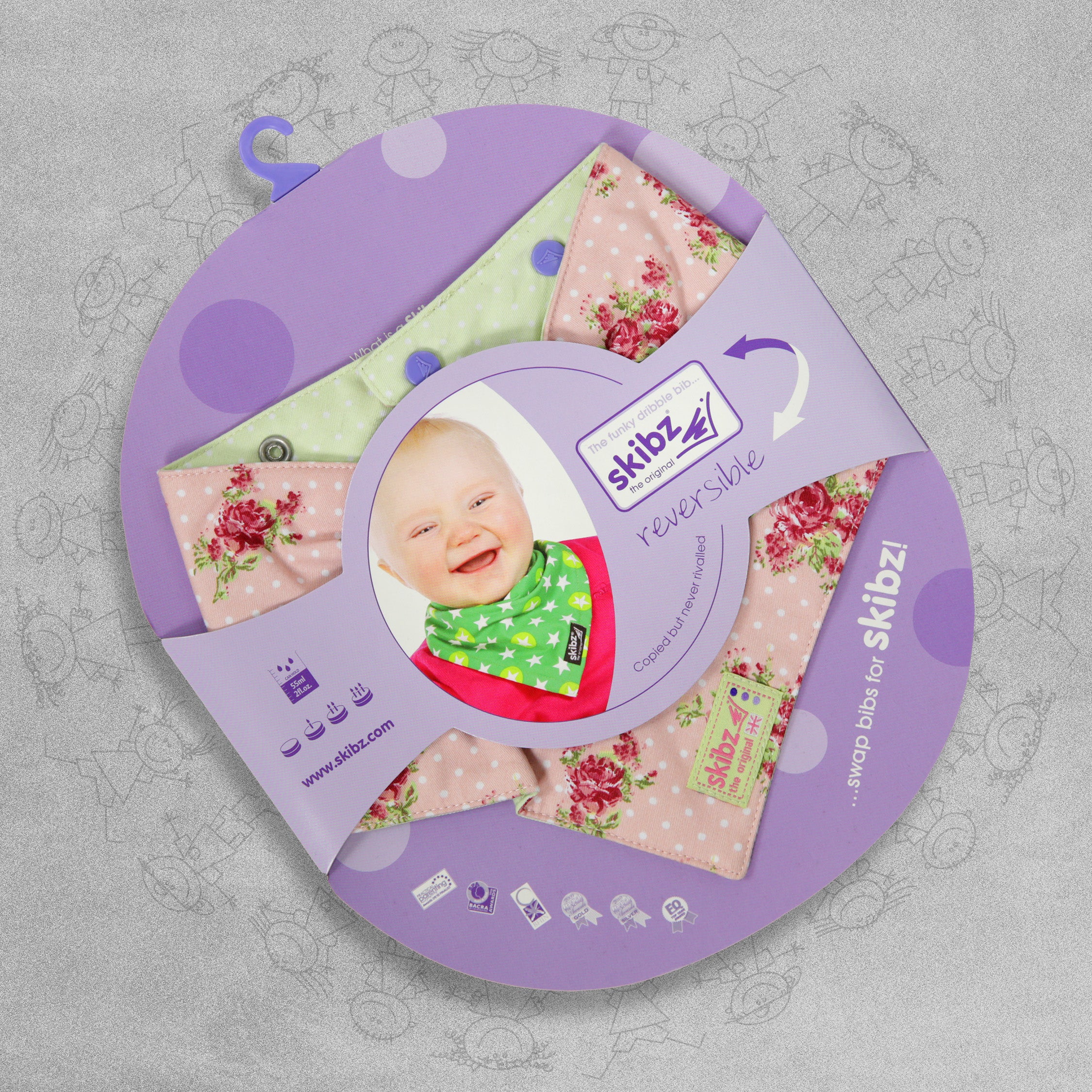 Skibz Original Bandana Baby Bib - Pink Chintz