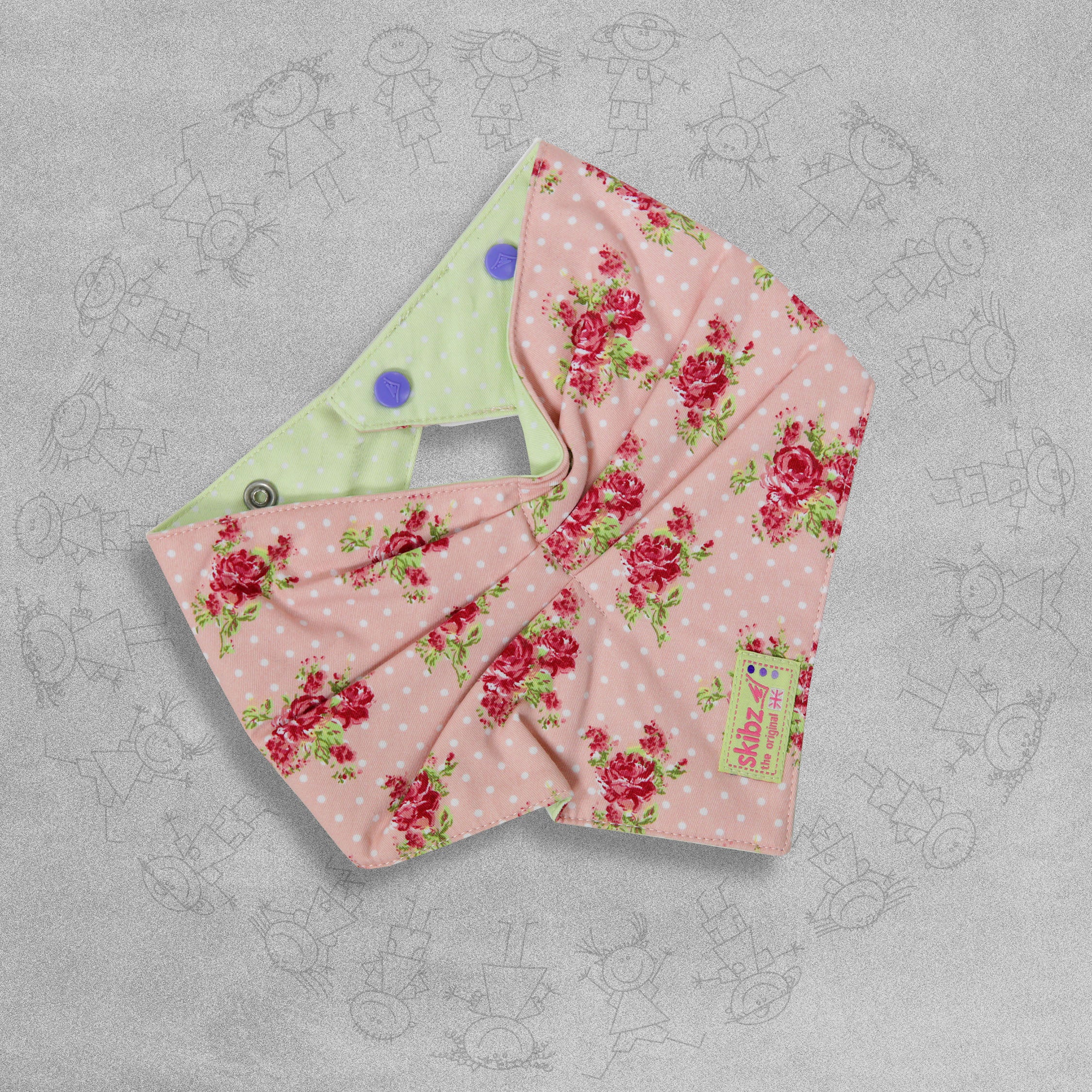 Skibz Original Bandana Baby Bib - Pink Chintz