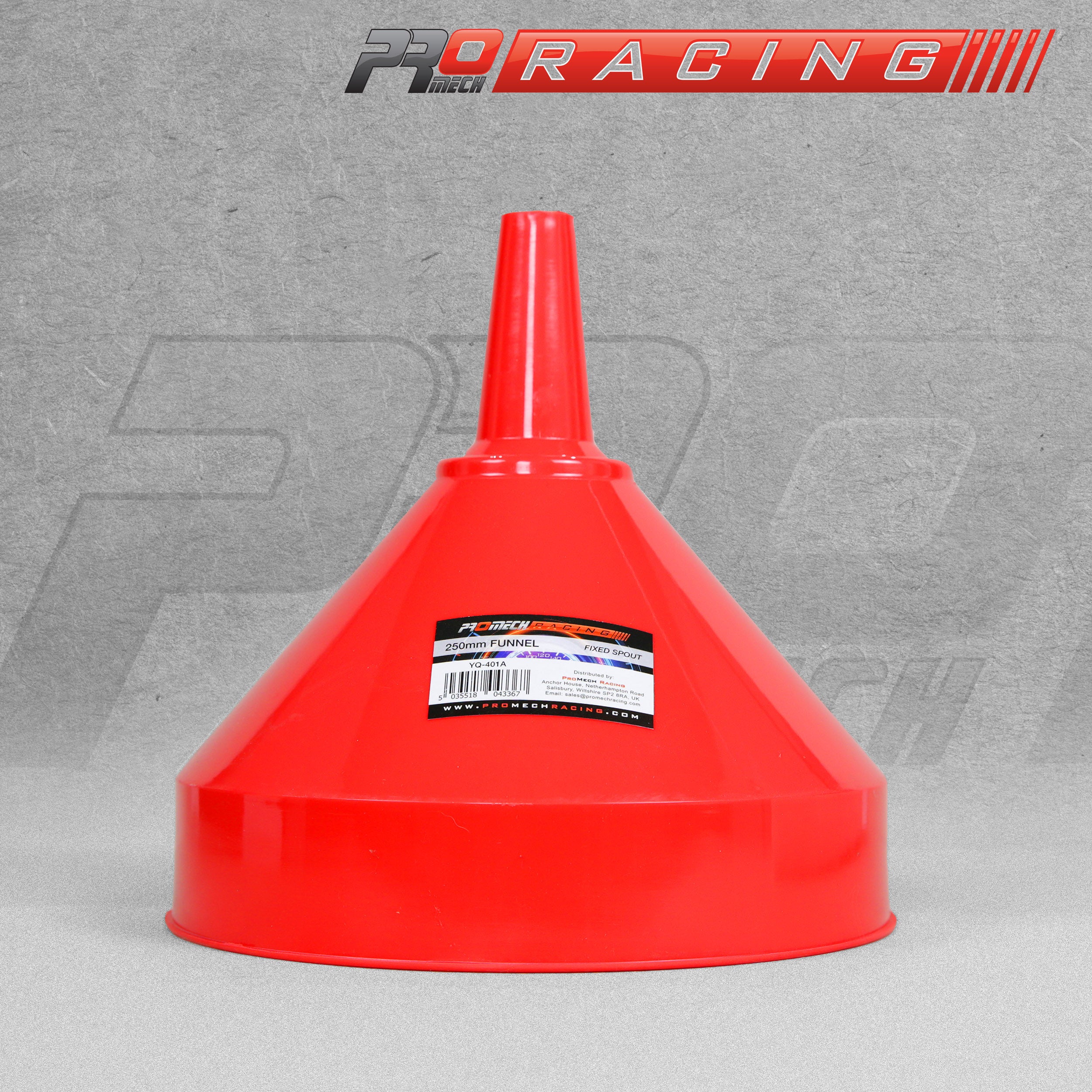 Pro Mech Large 250mm fixed spout Quick Fill Funnel - red